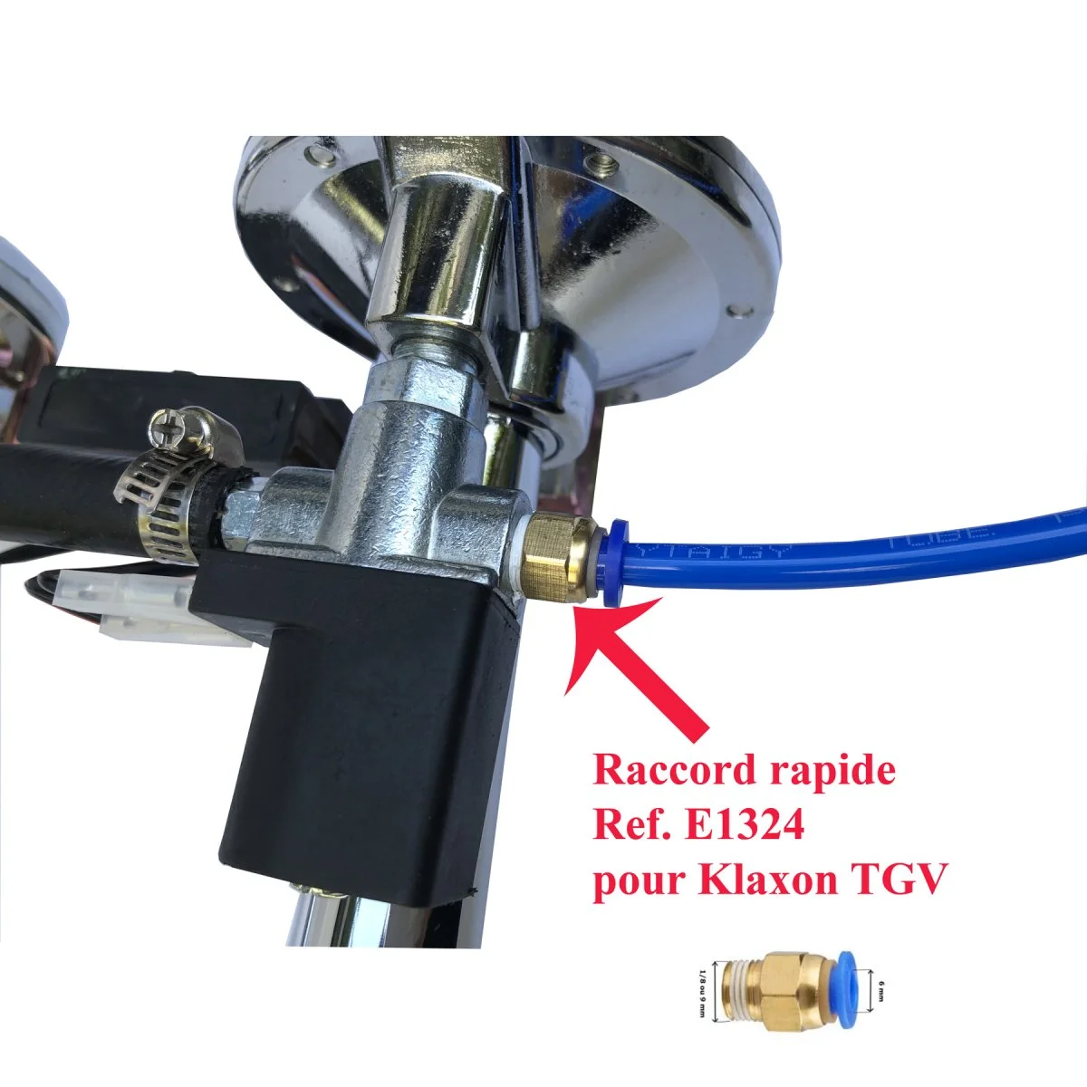 Raccord rapide pneumatique camion, klaxon à filetage mâle 1/8″, pour raccord rapide en 6 mm ou 8 mm - Accessoires Outdoor pour Plus de Liberté de Mouvement - {'count': 3, 'name': 'Tuyau'}
