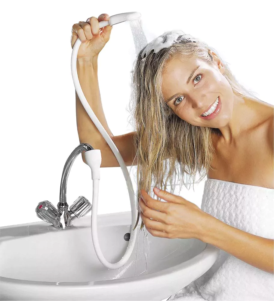 DOUCHETTE POUR LAVABO - Organisation de la maison avec des solutions de rangement tectake® Etagere douche à suspendre, 30 x 21 x 80 cm, Rangement douche 3  niveaux, en acier inoxydable, Rangement Salle de bain, Etagere sans  percage, Accessoires Salle de bain, Meuble SDB :