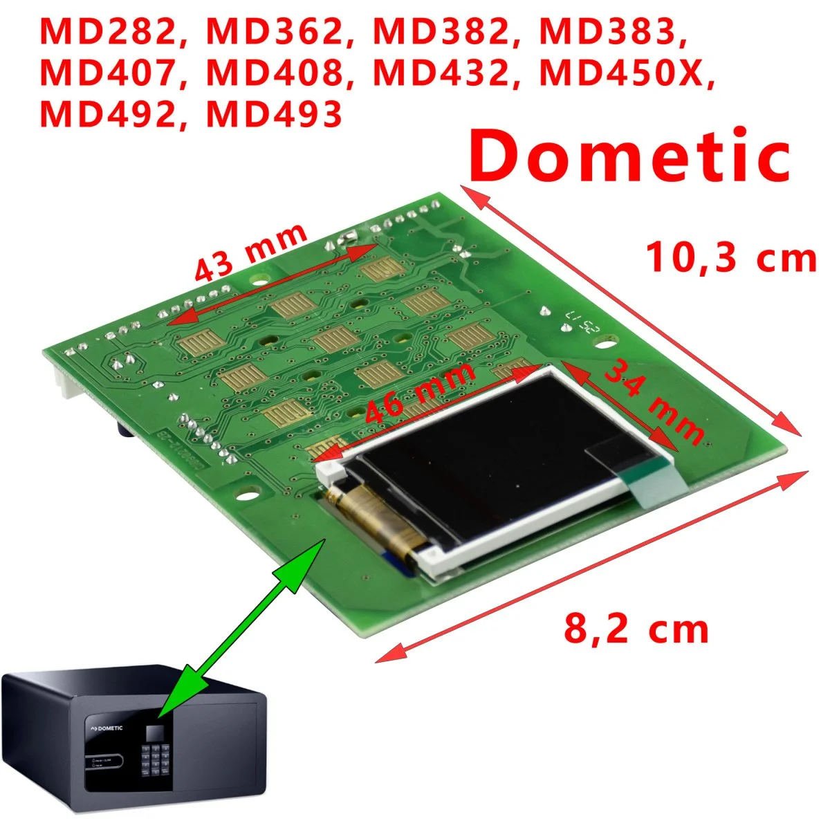Dometic coffre fort électronique panneaux de commande des MD282, MD362, MD382, MD383, MD407, MD408, MD432, MD450X, MD492, MD493 - Accessoires Outdoor pour Plus de Liberté de Mouvement - {'count': 1, 'name': 'Gastro'}