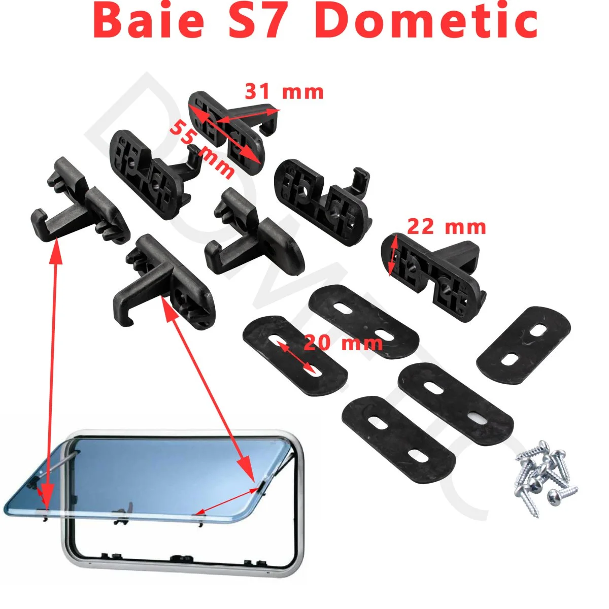 Seitz lot de 7 crochets de fermeture des baies S7ZT BG1349 par Dometic - Accessoires Outdoor pour Plus de Liberté de Mouvement - {'count': 1, 'name': 'Double'}