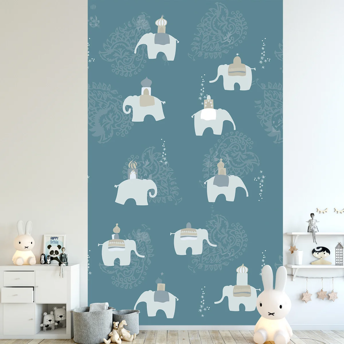 Panoramique en papier intissé petits éléphants d’Asie - Saldi Straordinari – Offerte Speciali Disponibili Adesso Papier peint Raja Elephant II | Animaux | Wallism