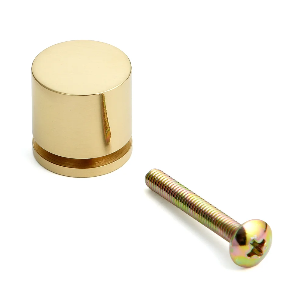 Poignée de bouton de meuble en laiton de haute qualité, finition: poli brillant, 18 tiroir mm (0,8 ») KHE107-18PB. Poignée en laiton pour tiroir, porte de meubles, armoire de cuisine, armoire de bureau et bien plus encore, par Sugatsune / LAMP® (Japon) - Saldi Straordinari – Offerte