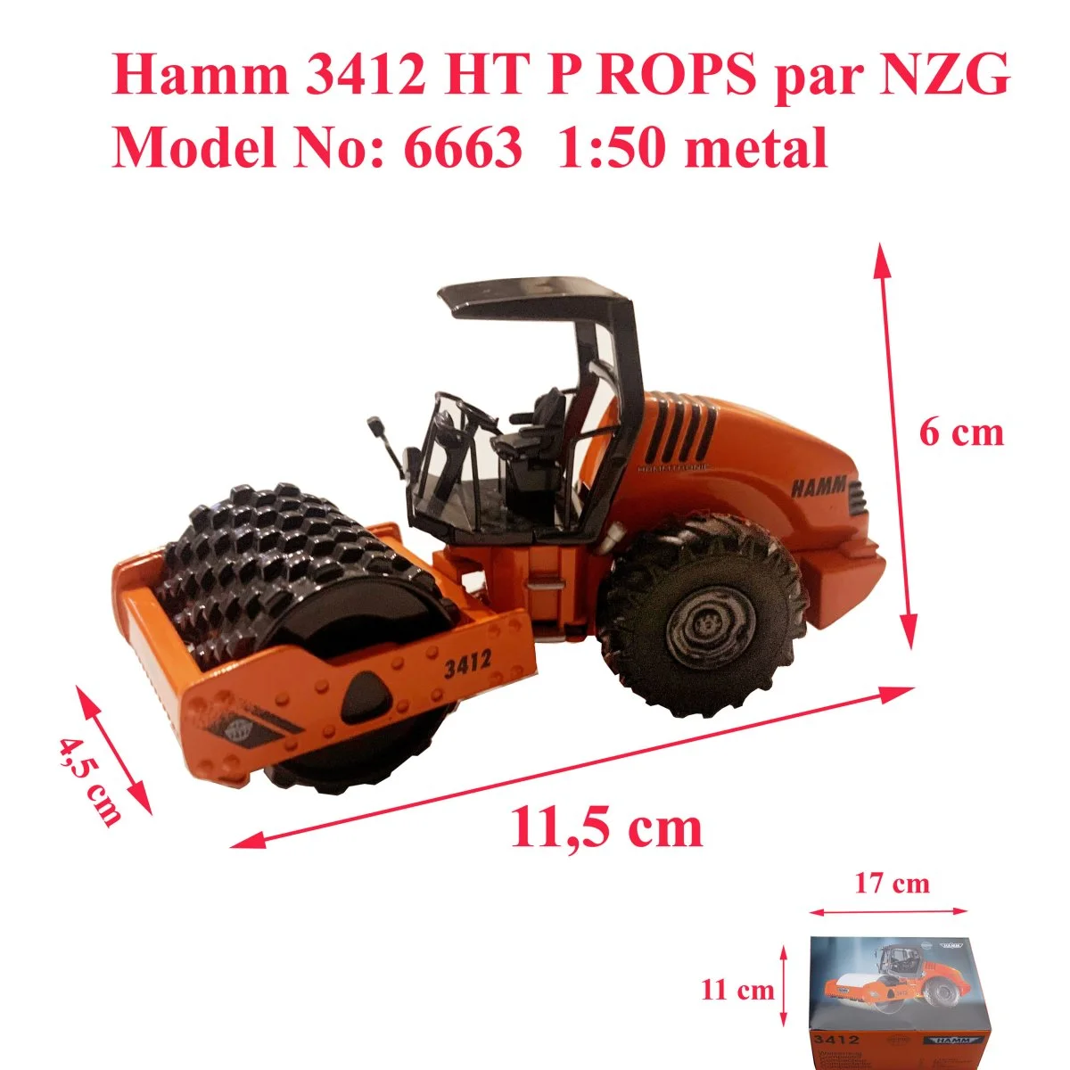 Hamm 3412 HT compacteur pied de mouton au 1/50 par NZG - Accessoires Outdoor pour Plus de Liberté de Mouvement - {'count': 2, 'name': 'MOUTON'}
