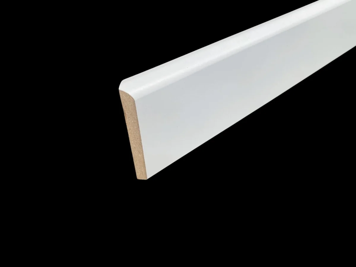 Plinthe médium (MDF) revêtue blanc – 13 x 80 mm – 1 bord arrondi ou bords droits - Saldi Straordinari – Offerte Speciali Disponibili Adesso Vente Plinthe MDF Blanche à Peindre 14x70 Qualité Premium