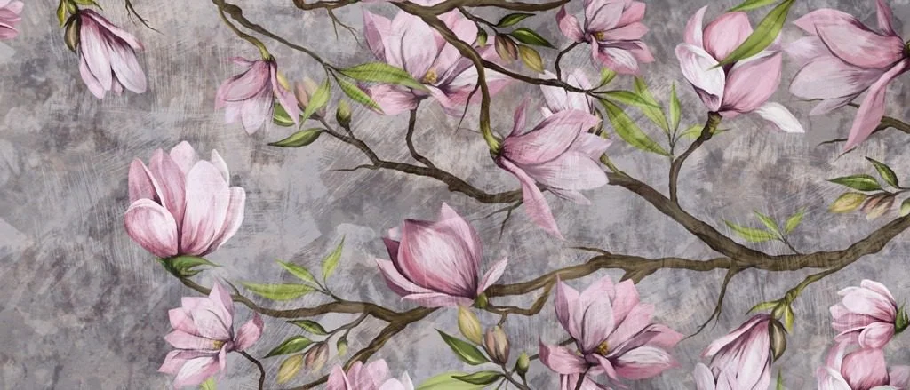 Peinture murale Magnolia en fleurs - Saldi Straordinari – Offerte Speciali Disponibili Adesso - peinture de fleurs sur toile