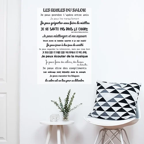 Stickers adhésif mural Les règles du salon - Saldi Straordinari – Offerte Speciali Disponibili Adesso WandSticker4U®- Grand stickers muraux salon PISSENLIT noir (165x130 cm) I  Stickers muraux fleurs chambre adulte papillon I Autocollant mural enfants  cuisine salle de bain déco murale