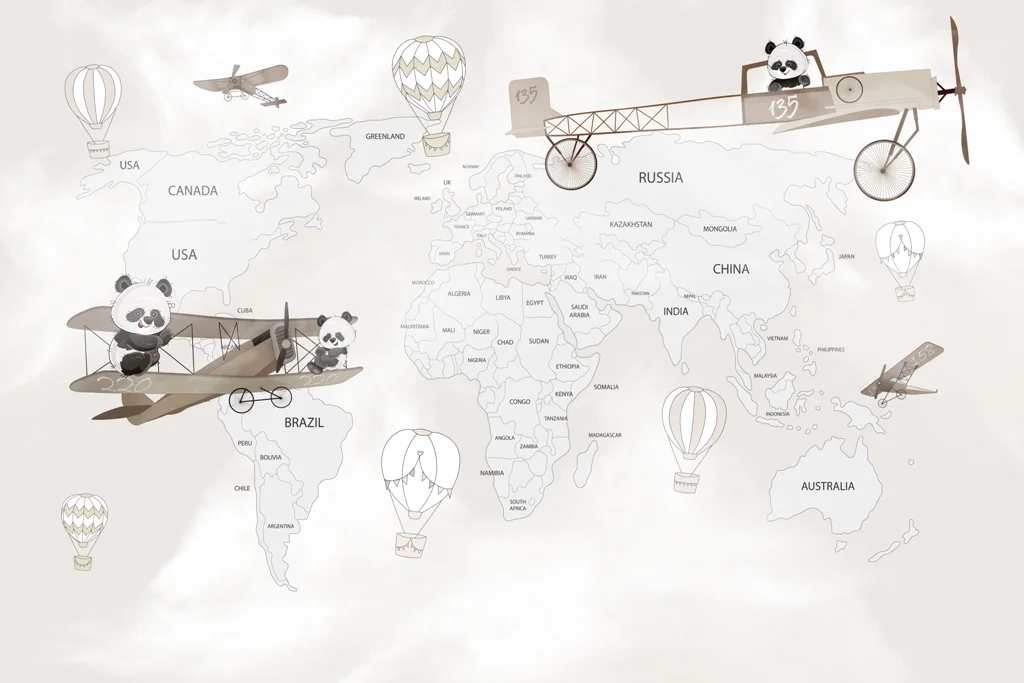 Papier peint Les pandas sur la carte du monde - Saldi Straordinari – Offerte Speciali Disponibili Adesso Papier Peint Panda | Le Papier Peint Français – Tagguée "animaux,  aquarelle, panda"