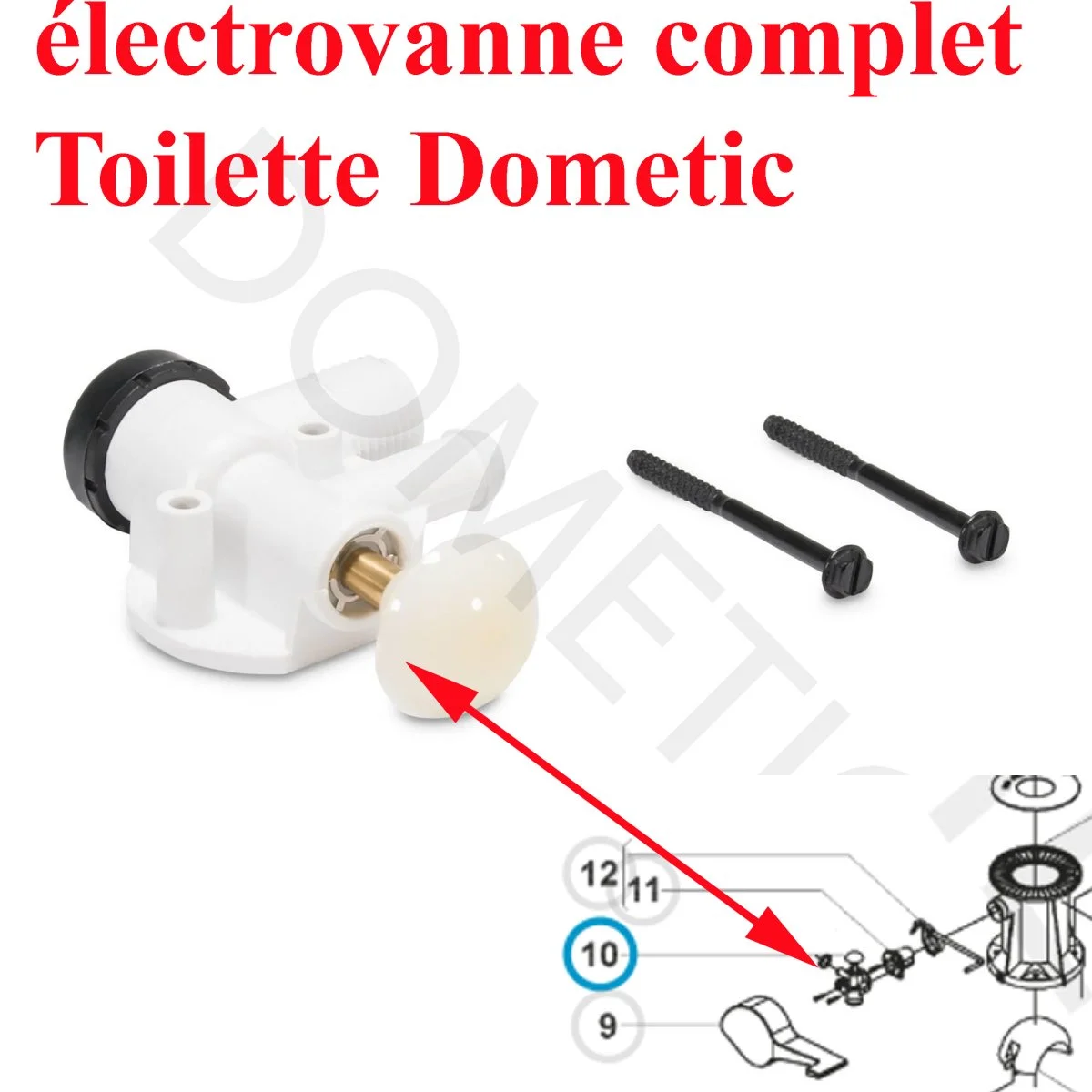 Dometic, électrovanne complet des toilettes camping-car: 146-TL, 510+PS, D510+PS, ECOVAC 149-BONE, GRAVITY, HTRAVELER, HVACUFLUSH , SC110, SC210, SC506, SD510, SD511, SO1006, ST910, ST911, TRAVELER, VACUFLUSH - Accessoires Outdoor pour Plus de Liberté de Mouvement - {'count': 4, 'name':
