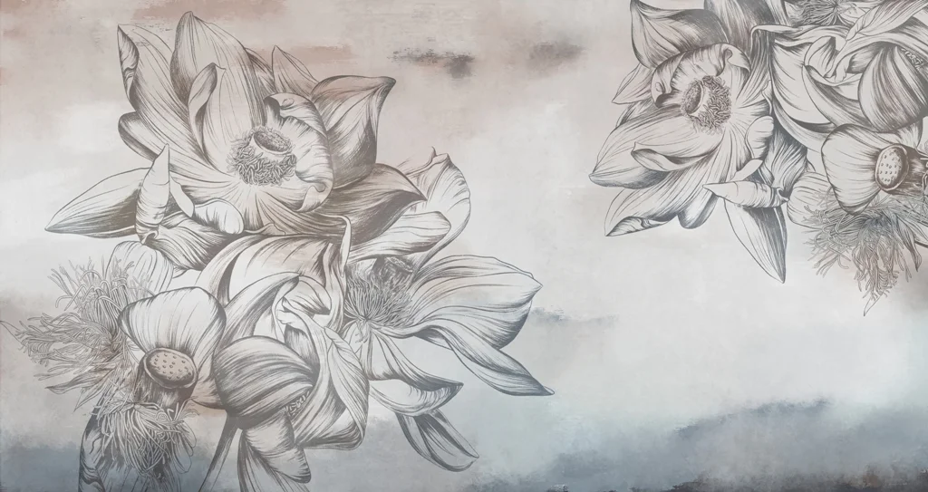 Papier peint Grandes fleurs sur le mur - Saldi Straordinari – Offerte Speciali Disponibili Adesso Papier peint décoration murale fleur | Élégante fleur en papier blanc —  LePapierPeint