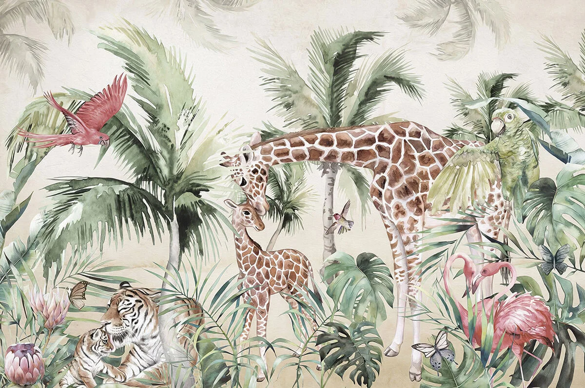 Papier peint Jungle peinte - Saldi Straordinari – Offerte Speciali Disponibili Adesso FEUILLES