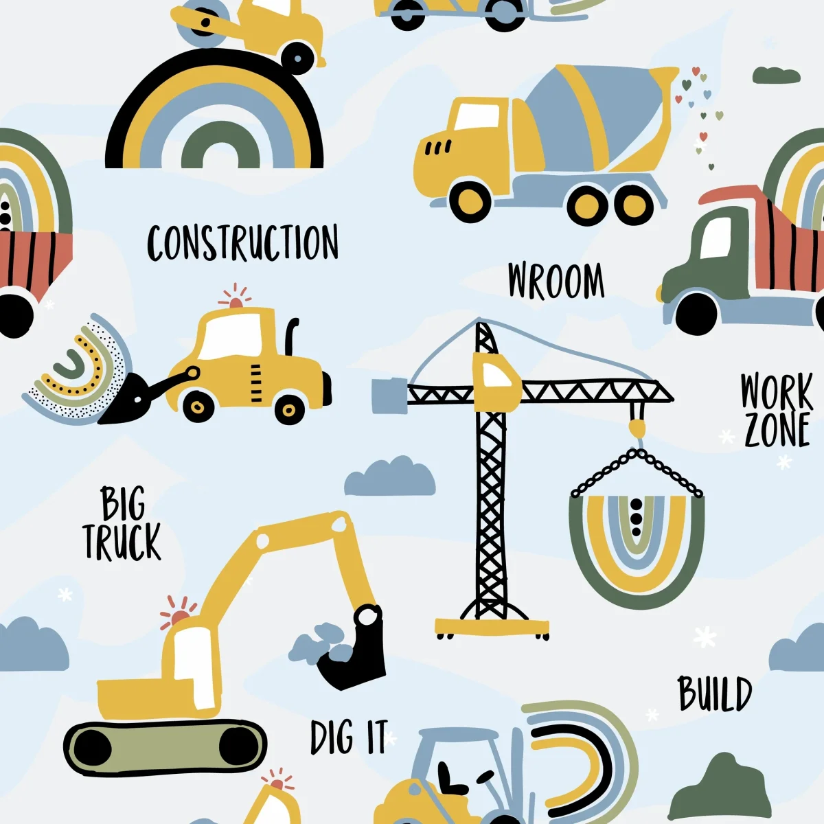 Papier peint Chantier de construction pour enfants - Saldi Straordinari – Offerte Speciali Disponibili Adesso - serviettes papier papier chantier construction enfant