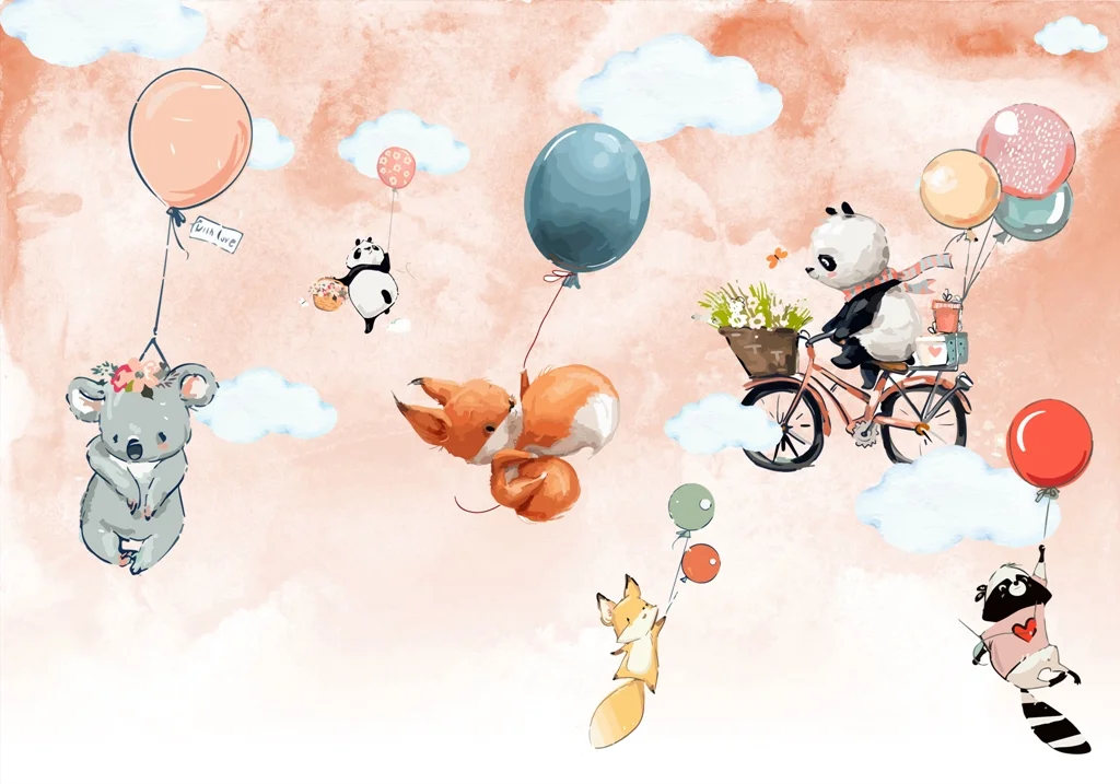 Papier peint Renards volants et ours en peluche - Saldi Straordinari – Offerte Speciali Disponibili Adesso Peluche renard Sweety Mousse Histoire d'Ours