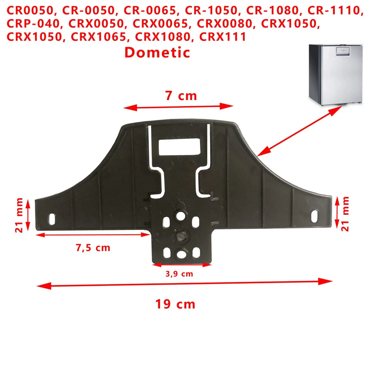Waeco, fermeture noir ou gris du bas de la porte des réfrigérateurs CRP-040, CRX0065, CRX0050, CR0050, CR-0050 etc. par Dometic - Accessoires Outdoor perforation pour Plus de Liberté de Mouvement