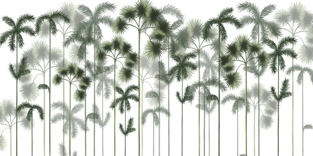 Papier Peint Vert Forêt De Palmiers - Saldi Straordinari – Offerte Speciali Disponibili Sauvages Adesso
