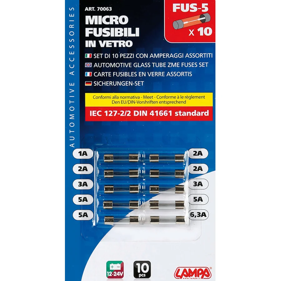 Lot micro fusibles longueur mm verre DIN Accessoires Outdoor Liberté Mouvement