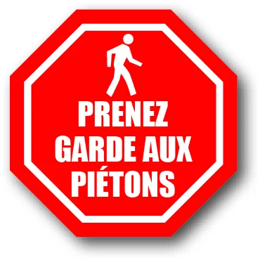 DuraSign pictogramme ARRÊT – PRENEZ GARDE AUX PIÉTONS - Saldi Straordinari – Offerte Speciali Disponibili Adesso - Pictogramme danger