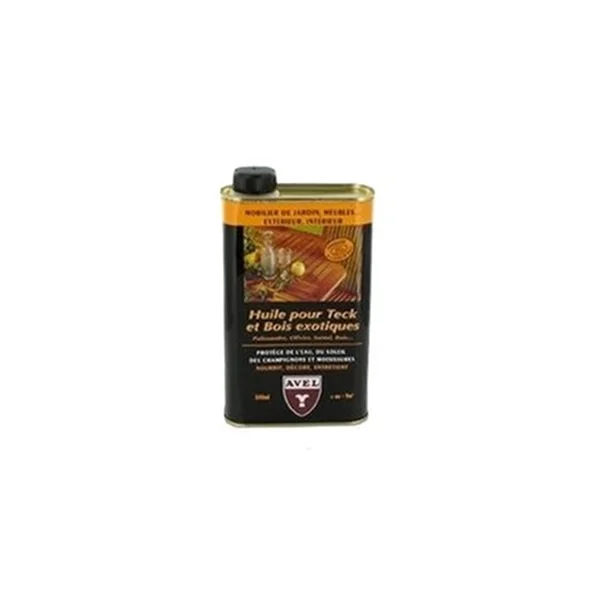Huile Pour Teck et bois exotiques Avel 500 ml - Éclairage de qualité avec frais de port offerts Huile pour bois extérieur - protection meuble de jardin, terrasse