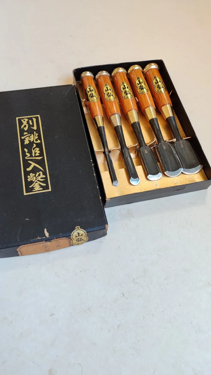 Rare set de gouges japonaises "Sotomaru Nomi" 9, 15, 24, 30, 36mm "Yamahiro" - Accessoires Outdoor pour Plus de Liberté de Mouvement - {'count': 1, 'name': 'Création'}