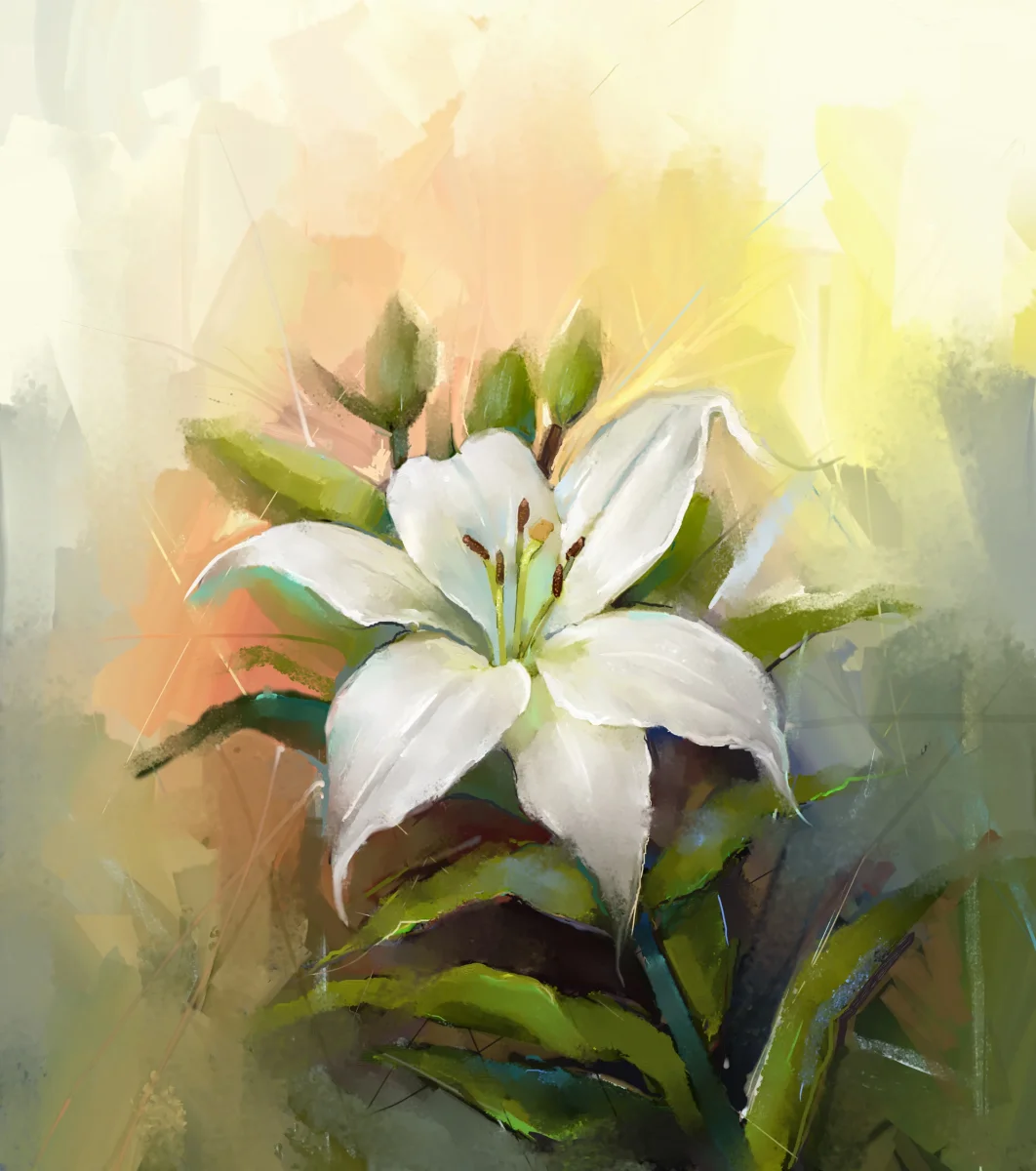 Papier peint Lily au coucher du soleil - paysage Saldi Straordinari – Offerte Speciali Disponibili Adesso