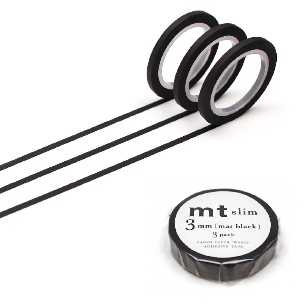 Trio de Masking Tape Slim Noir Mat - Organisation de la maison avec des solutions de rangement Comment ranger ses masking tape ? - 123 Flo bricole