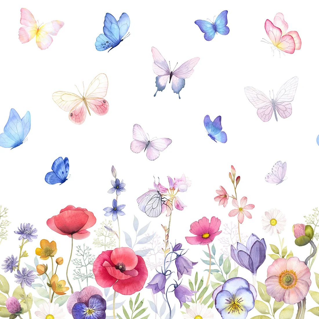 Papier peint Papillons au-dessus d’une prairie fleurie - Saldi Straordinari – Offerte Speciali Disponibili Adesso Papier à motifs Spécialité Prairie de velours | Stampin' Up!