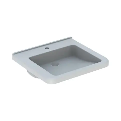 Lavabo, adapté aux personnes à mobilité réduite (PMR), 60 x 55 cm, trou de robinetterie au centre, sans trop-plein, blanc – Renova Comfort Square (GEBERIT) - Saldi Straordinari – Offerte Speciali Disponibili Adesso - jacob delafon personne mobilité pmr cm trou robinetterie centre - renova
