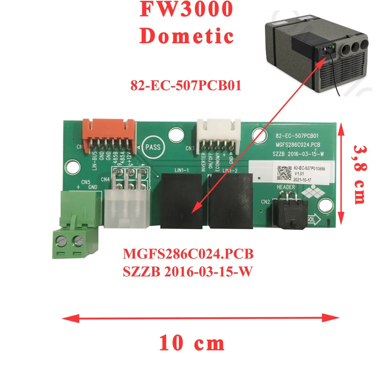 Dometic, electronique 82-EC-507PCB01 de commande Freshwell 3000 FW3000-B - Accessoires Outdoor pour Plus de Liberté de Mouvement - {'count': 1, 'name': 'systemceram'}