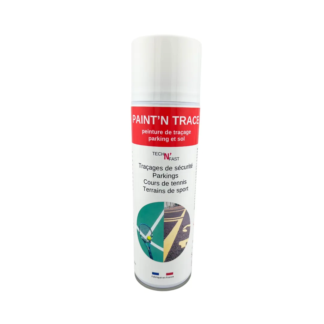 Peinture de marquage de sécurité, traçage de lignes de parkings et terrains de sport : PAINT’N TRACE – Aérosol 500ml – Rouge - ​Drones Professionnels & Grand Public | Boutique Française​ - {'count': 1, 'name': 'peintures'}