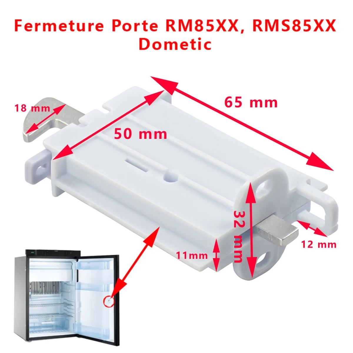 Fermeture porte des RM8500, RM8501, RM8505, RM8550, RM8551, RM8555, RMS8500, RMS8501,RMS8505, RMS8506, RMS8550, RMS8551, RMS8555, RMS8556 Dometic - Accessoires Outdoor pour Plus de Liberté de Mouvement - {'count': 1, 'name': 'Racing'}