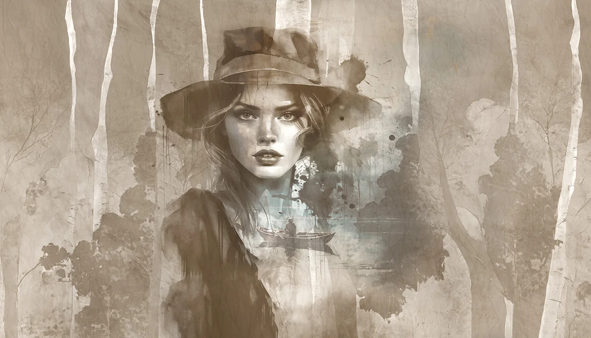 Papier peint Femme au chapeau - Saldi Straordinari – Offerte Speciali Disponibili Adesso - bonnet papier chapeau