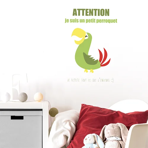 Sticker pour décoration chambre “perroquet” - Saldi Straordinari – Offerte Speciali Disponibili Adesso Refaire sa chambre : 5 idées pour une nouvelle déco – Blog BUT