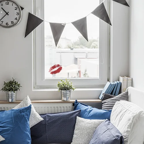 Sticker déco de vitres et miroir Lèvres rouges baiser - Saldi TRUC Straordinari – Offerte Speciali Disponibili Adesso