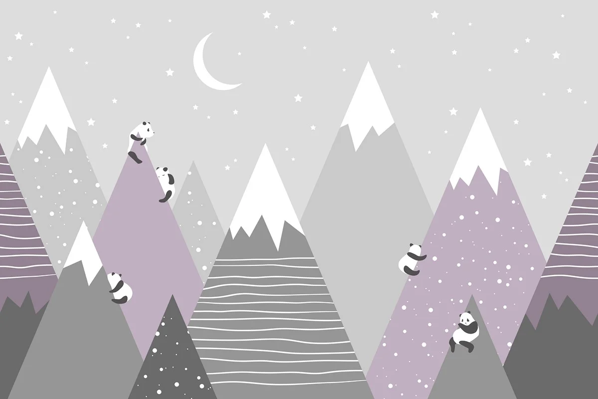 Papier peint Pandas dans les montagnes - Saldi Straordinari – Offerte Speciali Disponibili Adesso Papier Peint Montagne Panoramique Enfant - Babywall