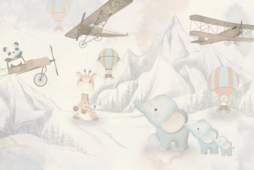 Papier peint Éléphants et avions - Saldi Straordinari – Offerte Speciali Disponibili Adesso Origami | Avion