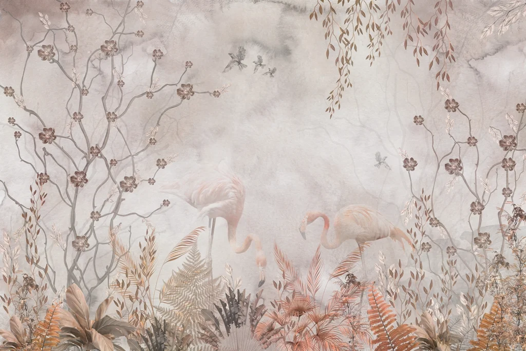 Papier peint Deux flamants roses dans le brouillard épais - Saldi Straordinari – Offerte Speciali Disponibili Adesso PAPIER PEINT Lin Gris Brouillard 78048 - FLAMANT HONORE | Flamant