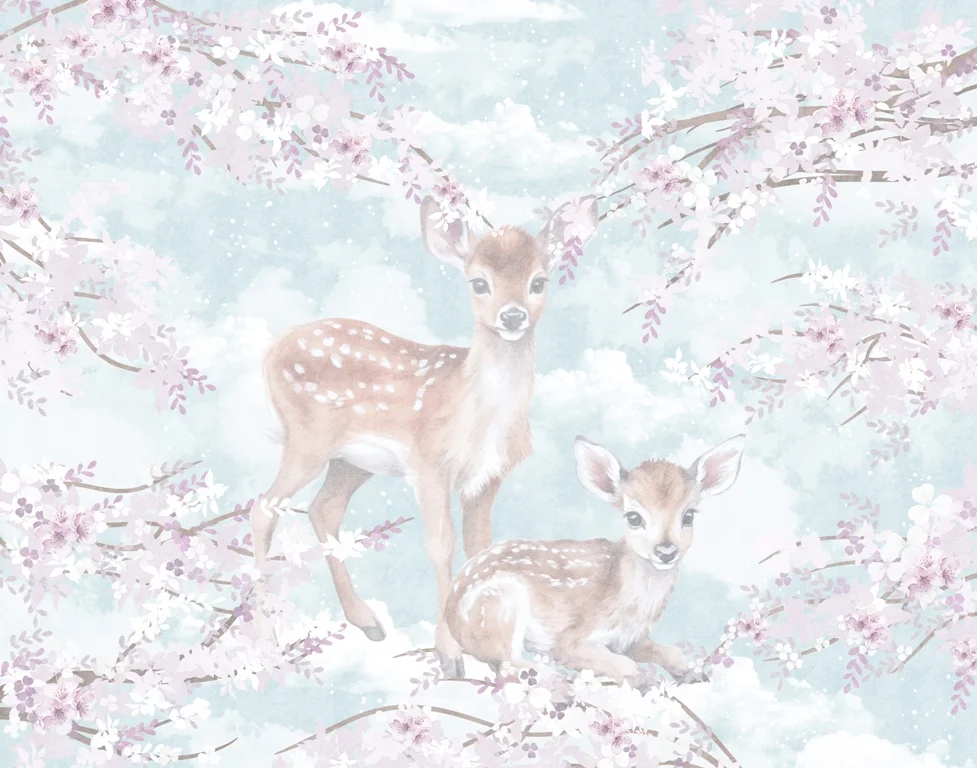 Papier peint Deux cerfs - Saldi Straordinari – Offerte Speciali Disponibili Adesso Papier peint photo cerf dans l'hiver blanc - Magnusson - 144x192 cm |  wall-art.fr