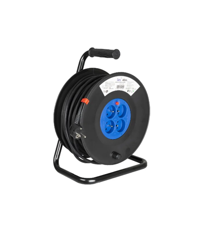 Enrouleur électrique 40m 4 prises 2P+T - Saldi Straordinari – Offerte Speciali Disponibili Adesso MutecPower enrouleur de câble avec rallonge Schuko de 20 m, prise  ultra-plate avec languette rabattable, H05VV-F 3G1.5, 16A/250V, IP20 pour  intérieur – vert, portable, enroulable et