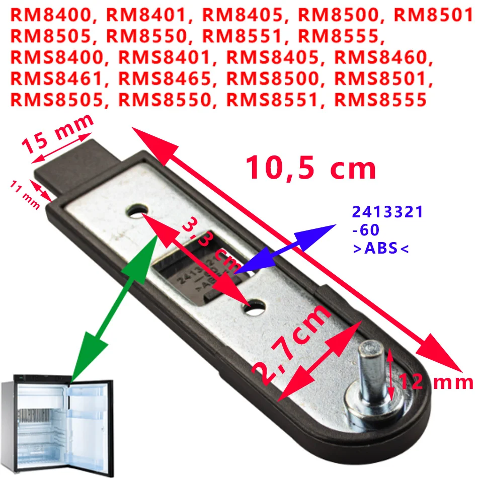 Charnière SUPERIEURE de porte du réfrigérateur RM8505 et RM84XX, RM85XX, RMS84XX, RMS85XX Dometic - Accessoires Outdoor pour Plus de Liberté de Mouvement Charnière invisible pour portes de réfrigérateur - ferrure entraînée |  Leroy Merlin