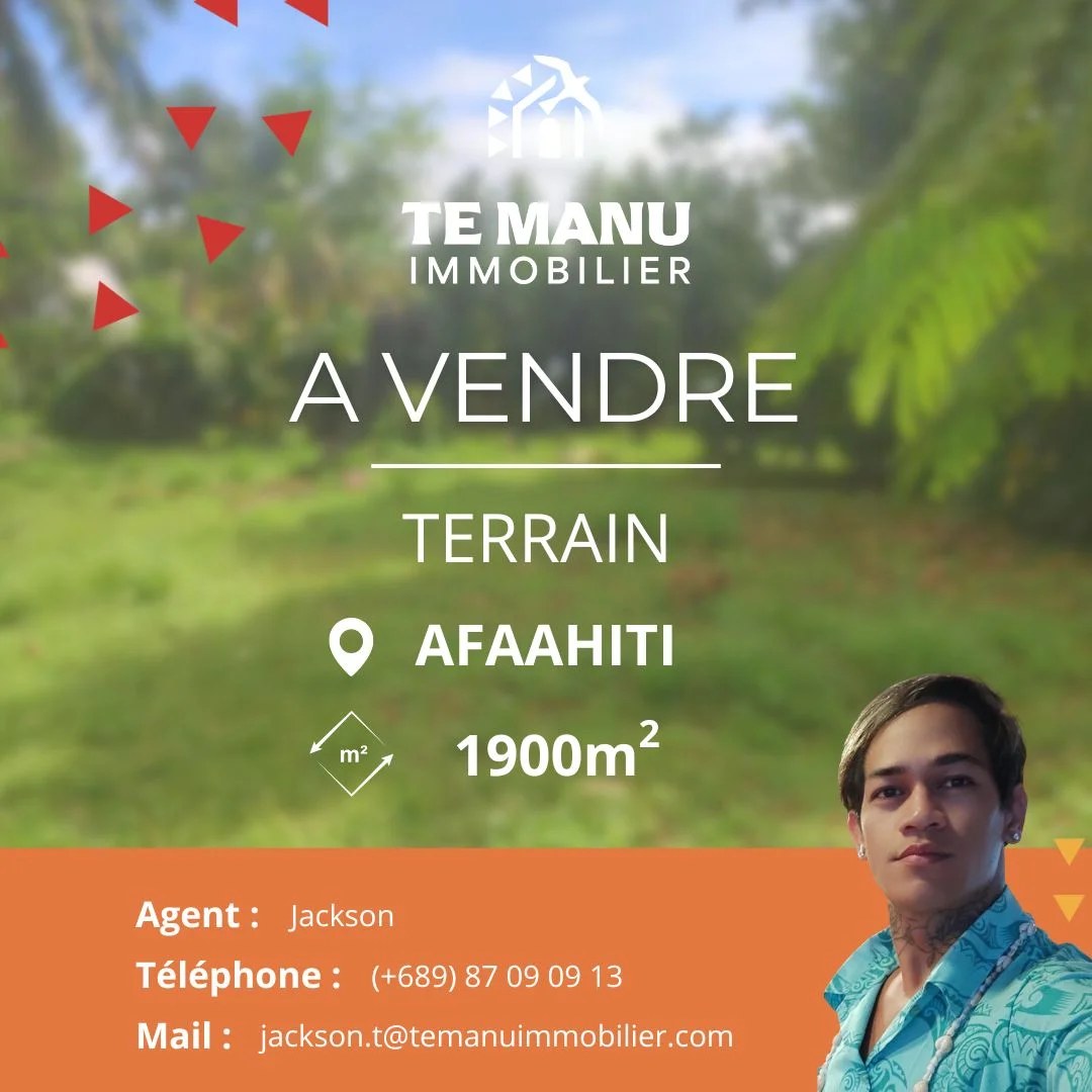 A vendre – Terrain de 1900m2 sur Afaahiti - Vins Rouges Harmonieux pour Omega Chaque Occasion