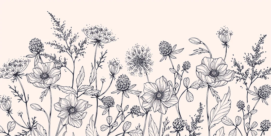 Papier peint Fleurs et herbes - Saldi Straordinari – Offerte Speciali Disponibili Adesso Papier peint fleurs sauvages et herbes