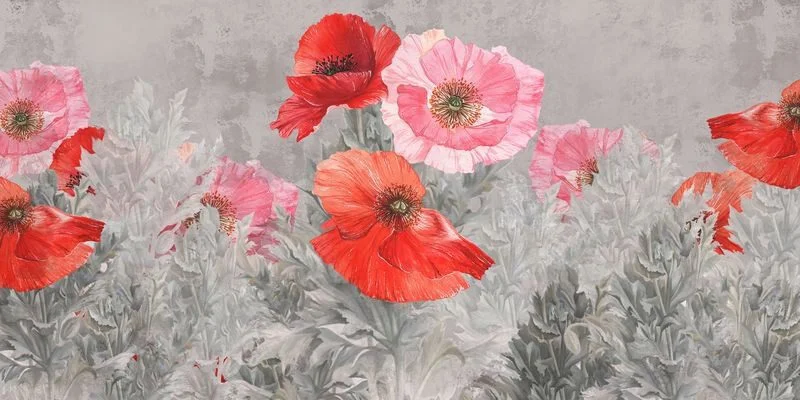 Peinture murale Coquelicots rouges - Saldi Straordinari – Offerte Speciali Disponibili Adesso - Aquarelle