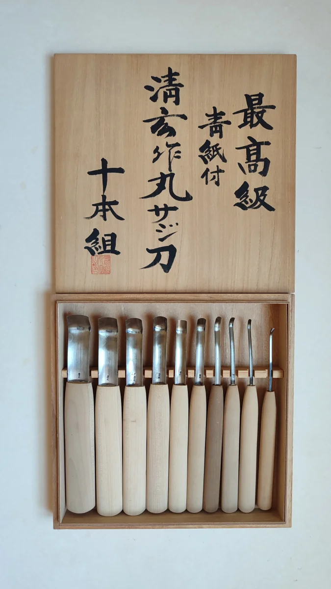 Set de ciseaux professionnelles japonais "Chokokuto" gouges de gravure sur bois "Seigen" - Accessoires Outdoor pour Plus de Liberté de Mouvement