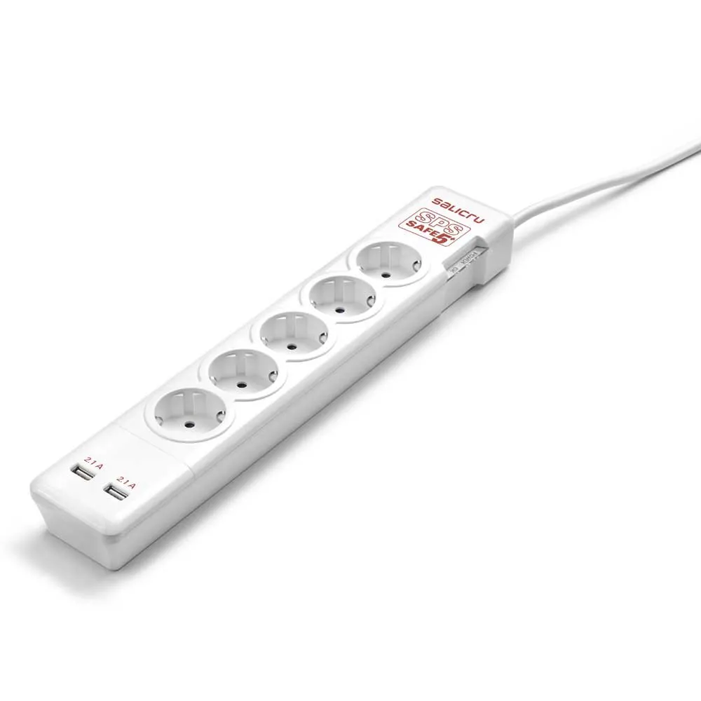 Rallonge Surtension SALICRU SPS Safe 5 Protecteurs électriques Actifs – Protections surtensions avec 2 Ports USB - ​Drones Professionnels & Grand Public | Boutique Française