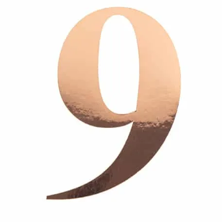 Stickers « 9 » Rose gold - ​Boulangerie-Pâtisserie cancer | Pain au Levain & Viennoiseries