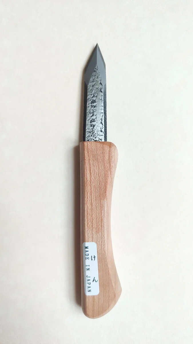 Couteau à tracer japonais "Kensaki" 15mm "Mikihisa" - Accessoires Outdoor pour Plus de Liberté de Mouvement couteau bushcraft artisanal poignard micarta brown acier MOX27co, couteau  artisa