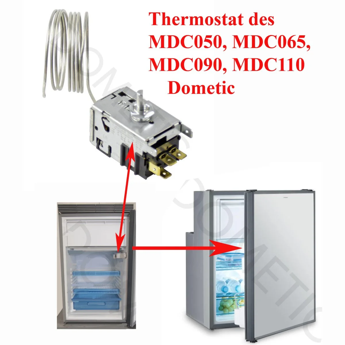 Thermostat DANFOSS pour les réfrigérateurs MDC050, MDC065, MDC090, MDC110 - Accessoires Outdoor pour Plus de Liberté de Mouvement Thermostat De Réfrigérateur : (compatible Avec VC1 / K50-P1110 ) Numéro de  Pièce VC1. | eSpares