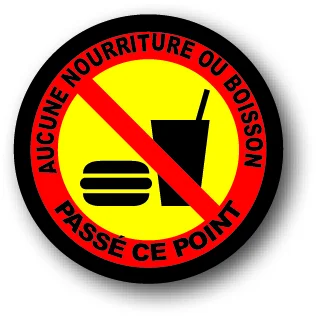DuraSign pictogramme AUCUNE NOURRITURE OU BOISSON PASSÉ CE POINT - Saldi Straordinari – Offerte Pizza Speciali Disponibili Adesso