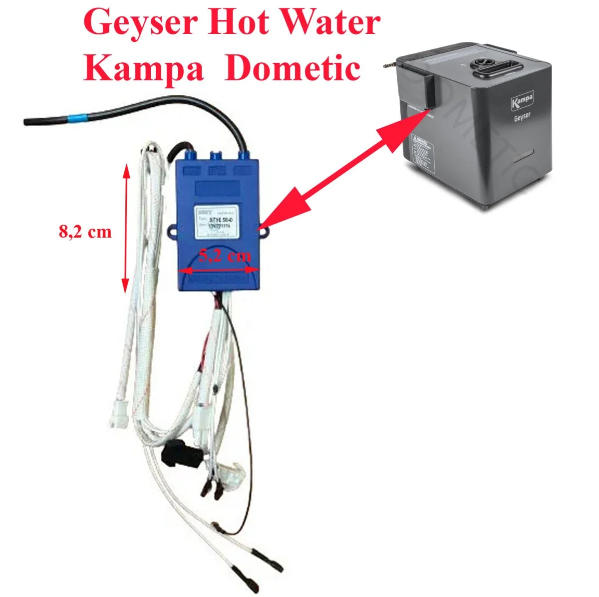 Kampa, Geyser, module électrique HMJD-R068c pour chauffe-eau par Kampa éléments Dometic - Accessoires Outdoor pour Plus de Liberté de Mouvement
