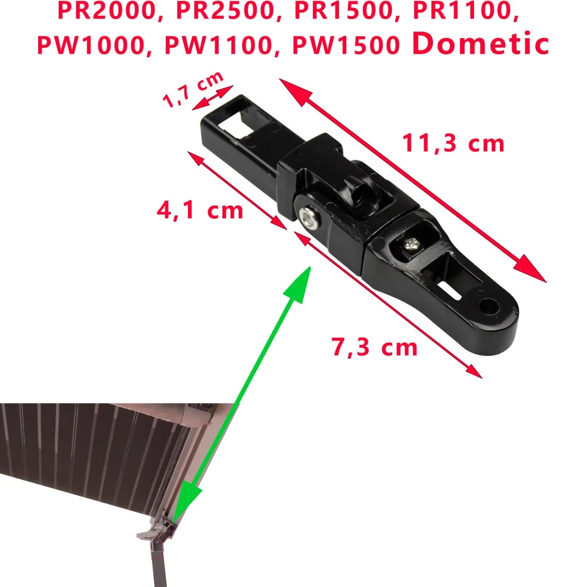 Cardan qui relie le pied au store pour les modèles fabriquer apres janvier court 2019:PR2000, PR2500, PR1500, PR1100, PW1000, PW1100, PW1500 Dometic - Accessoires Outdoor pour Plus de Liberté de Mouvement
