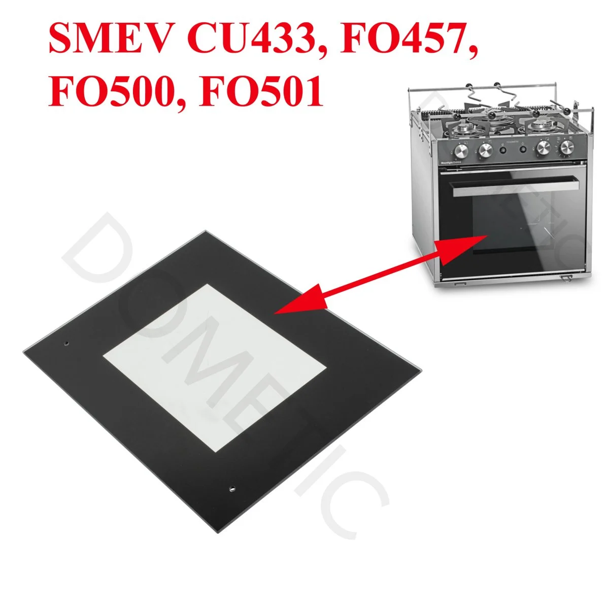 SMEV vitre extérieur de la porte CU433, FO457, FO500, FO501 du four SMEV ou Dometic - Accessoires Outdoor pour Plus de Liberté de Mouvement Porte complète pour four – Compatible FAR – Installation facile – Qualité  d'origine – 22033548